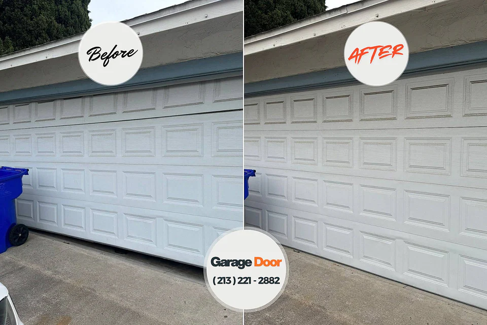 Before and after: garage door repair Mountainair, NM